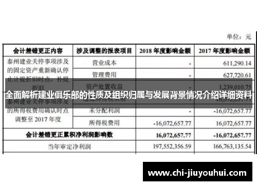 全面解析建业俱乐部的性质及组织归属与发展背景情况介绍详细资料