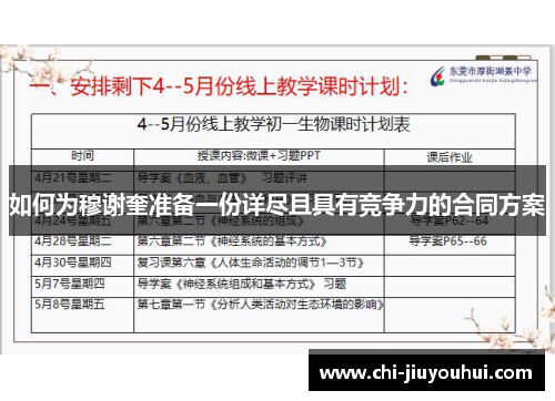 如何为穆谢奎准备一份详尽且具有竞争力的合同方案