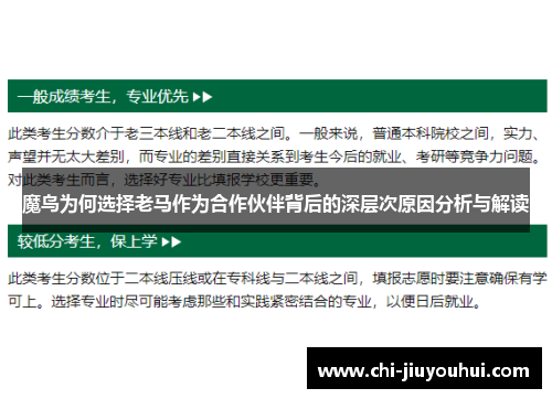 魔鸟为何选择老马作为合作伙伴背后的深层次原因分析与解读